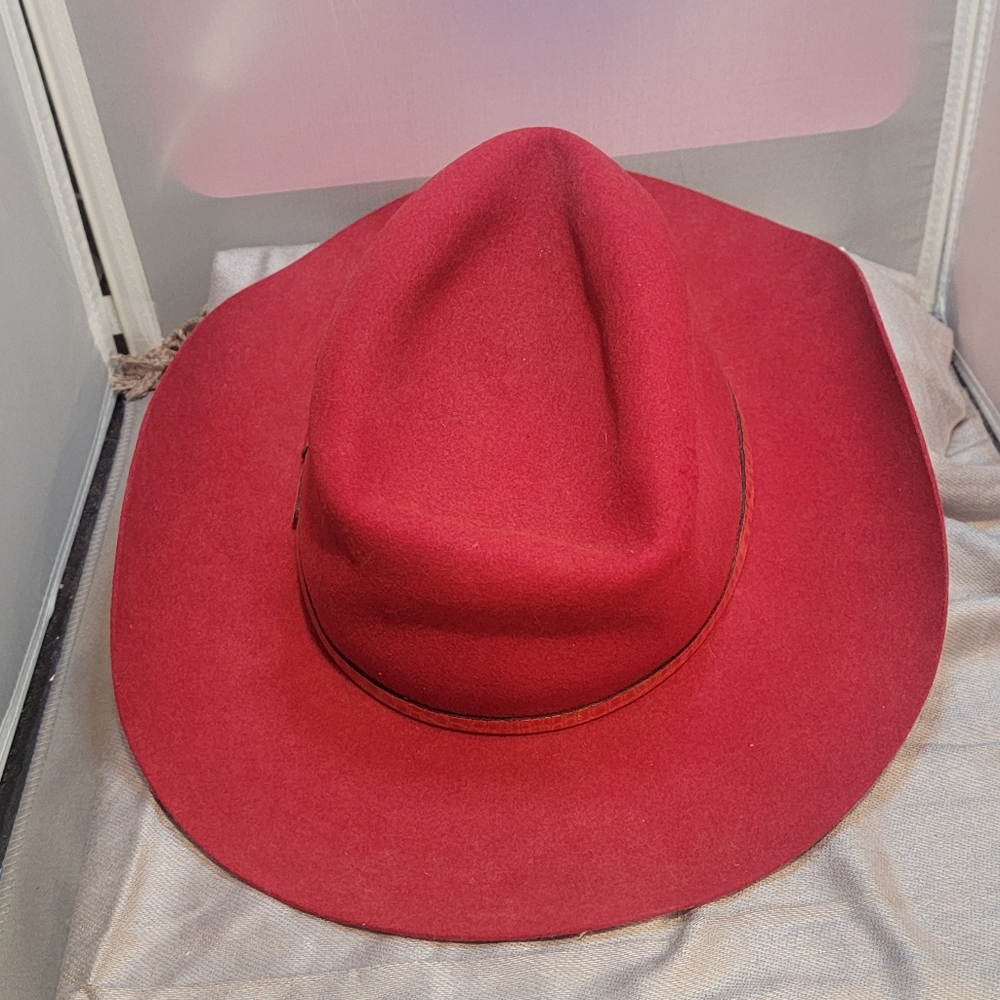 Bradford By Resistol Signature Western Wool Felt Red Hat Sz 7 1/4 - Picture 3 of 17